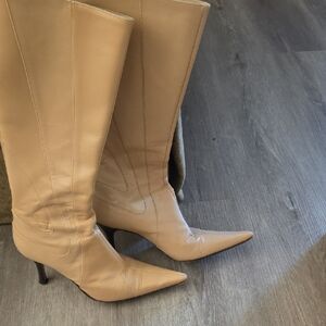 Charles David Beige Leather Boots